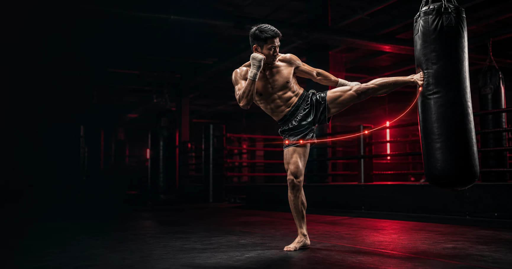 Athlete reviewing training video with Muay Thai AI