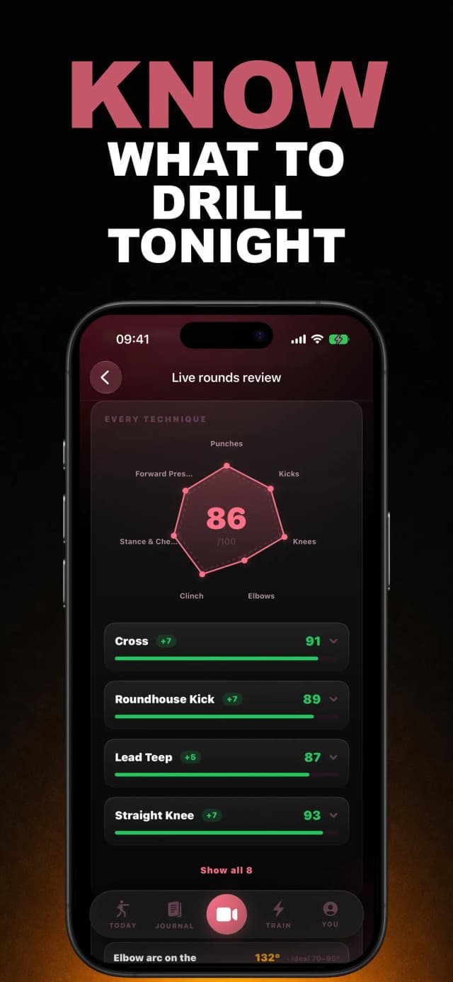 Muay Thai AI app screen 2